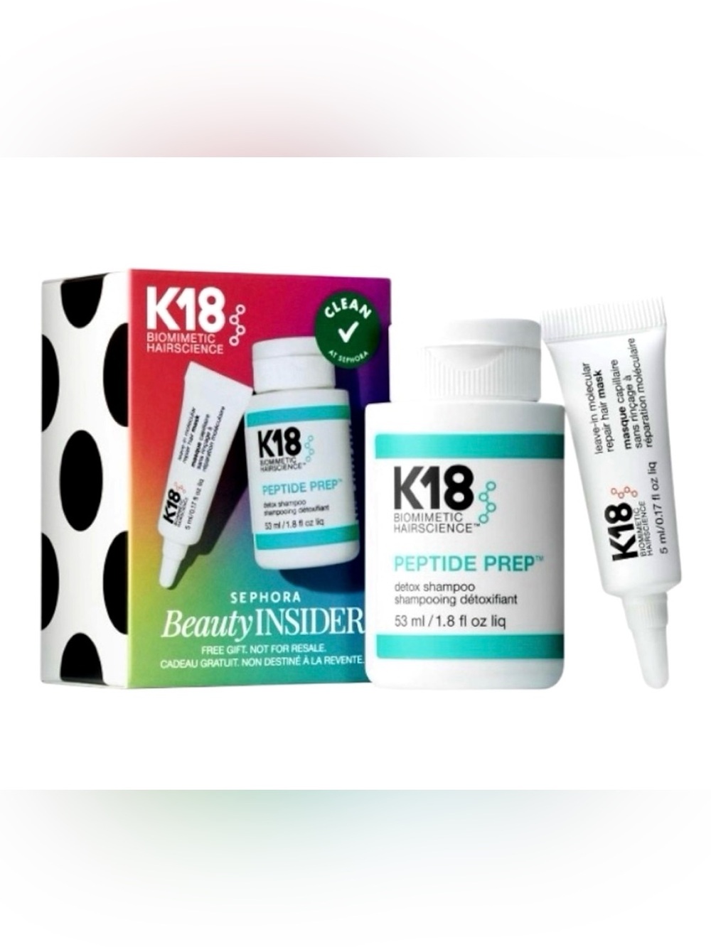 K18 Peptide Prep Detox Shampoo Travel Kit - White/Teal